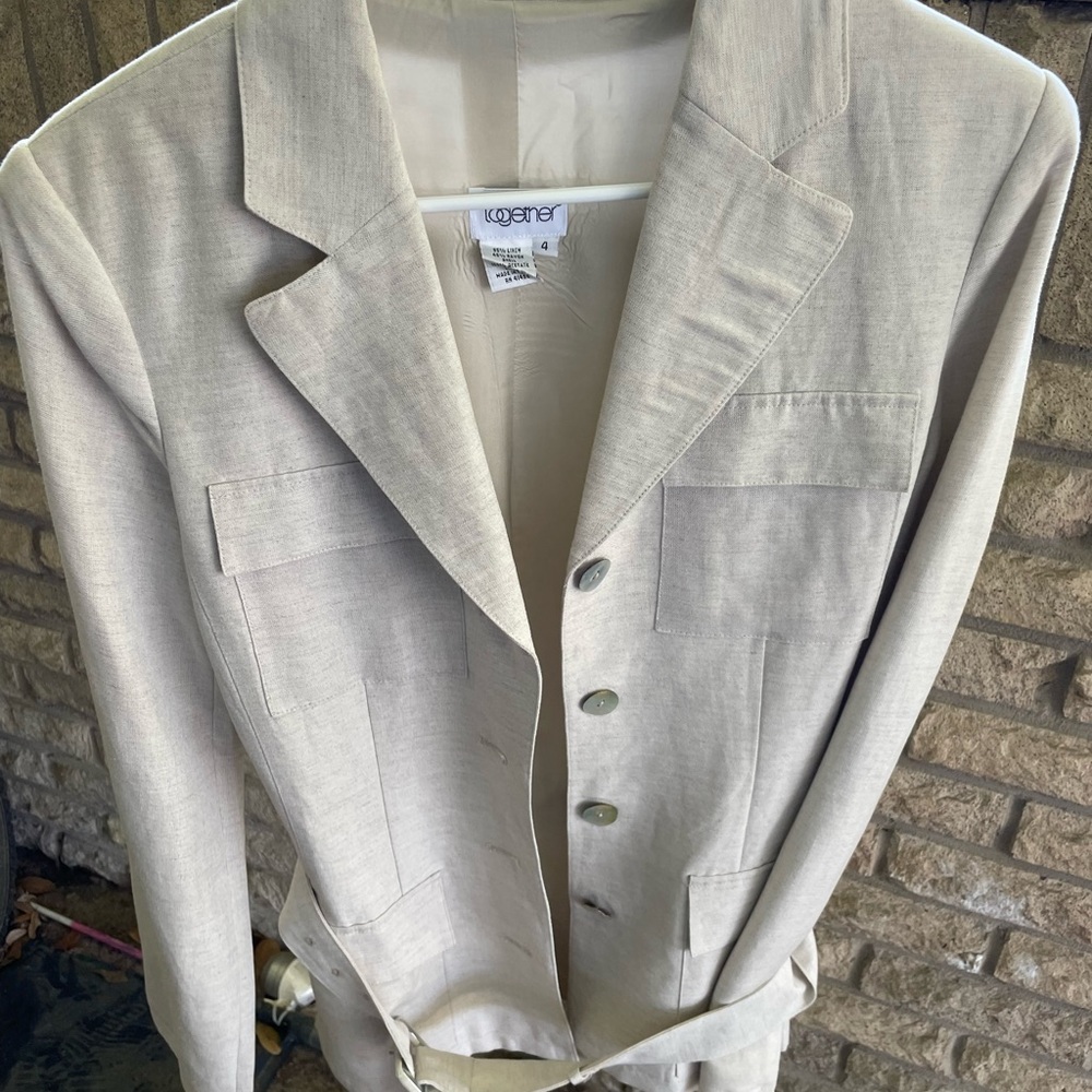 Linen Together duster jacket with belt